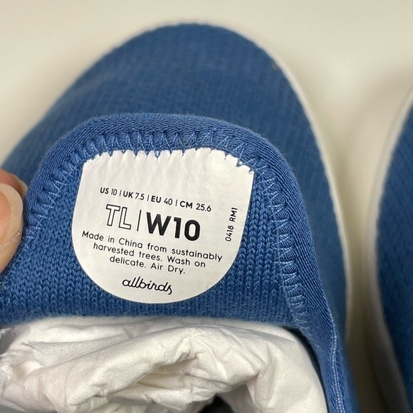 Allbirds Tree Loungers Slip On Shoes Kauri Cobalt (White Sole) Women's Size W10 - Picture 8 of 8